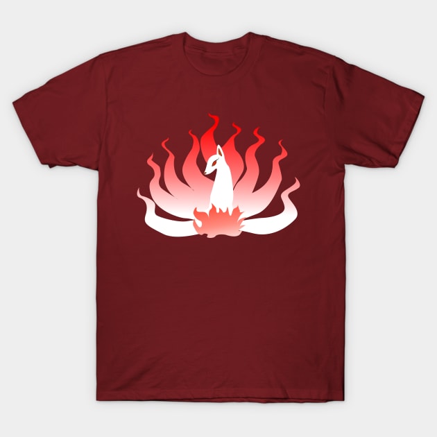 Nine tailed red fox T-Shirt by Flow Na